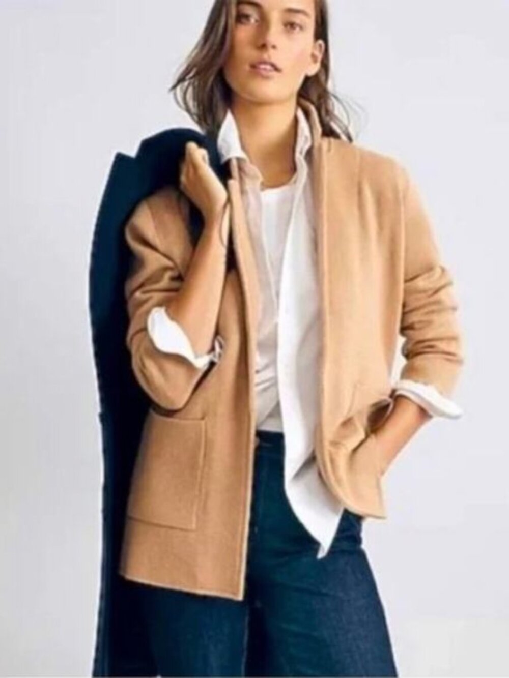 NWOT Sophie Open Front Sweater Blazer, Camel, XXS